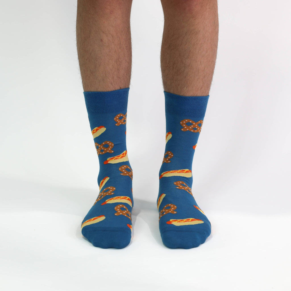 Hot Dog & Pretzel Large Crew Socks - Harmony