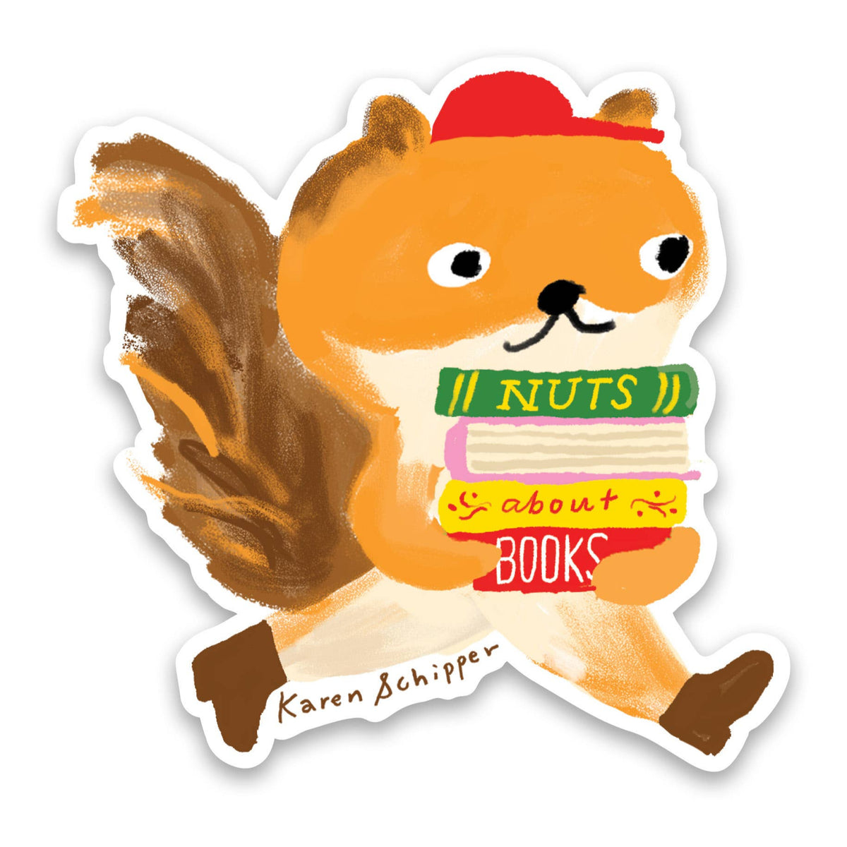 Nuts About Books Squirrel Sticker – Harmony