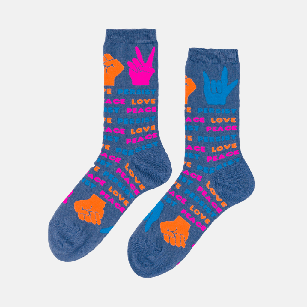 Love Peace Persist Small Crew Socks - Harmony