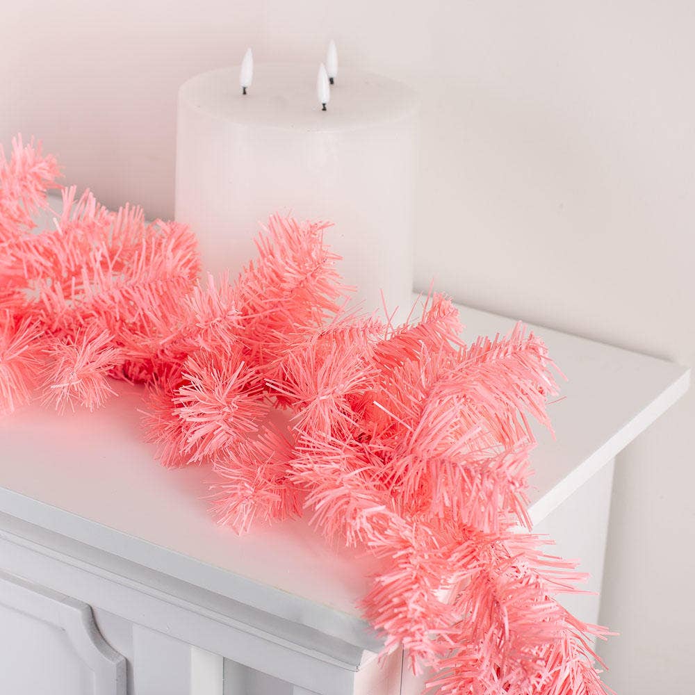 6' Fluffy Pink Pine Garland - Harmony