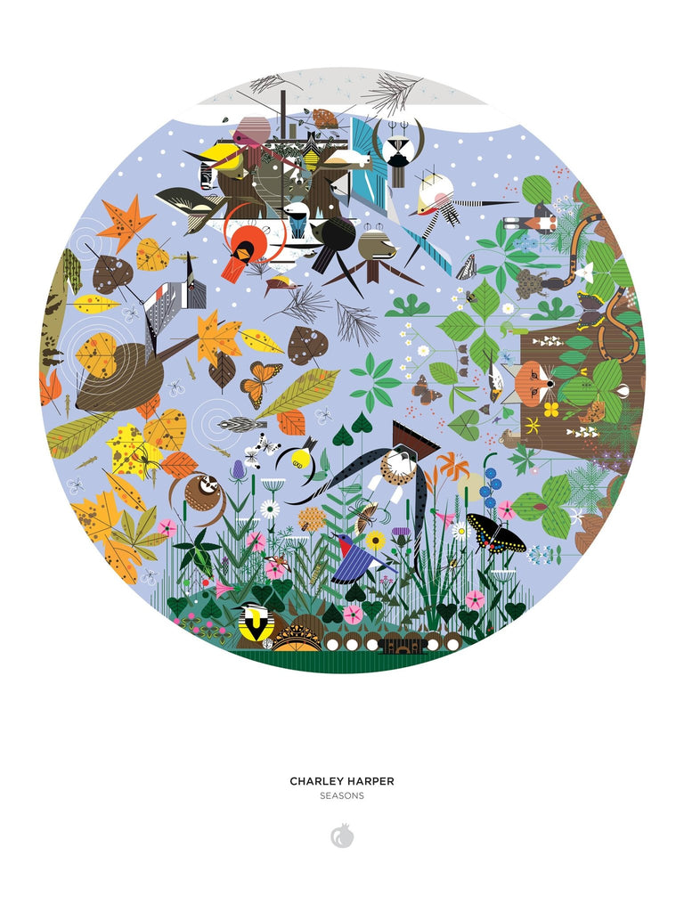 Charley Harper: Seasons 1000 - Piece Circular Jigsaw Puzzle - Harmony