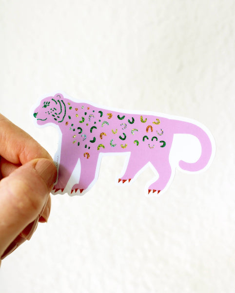 Jaguar Vinyl Glitter Sticker - Harmony