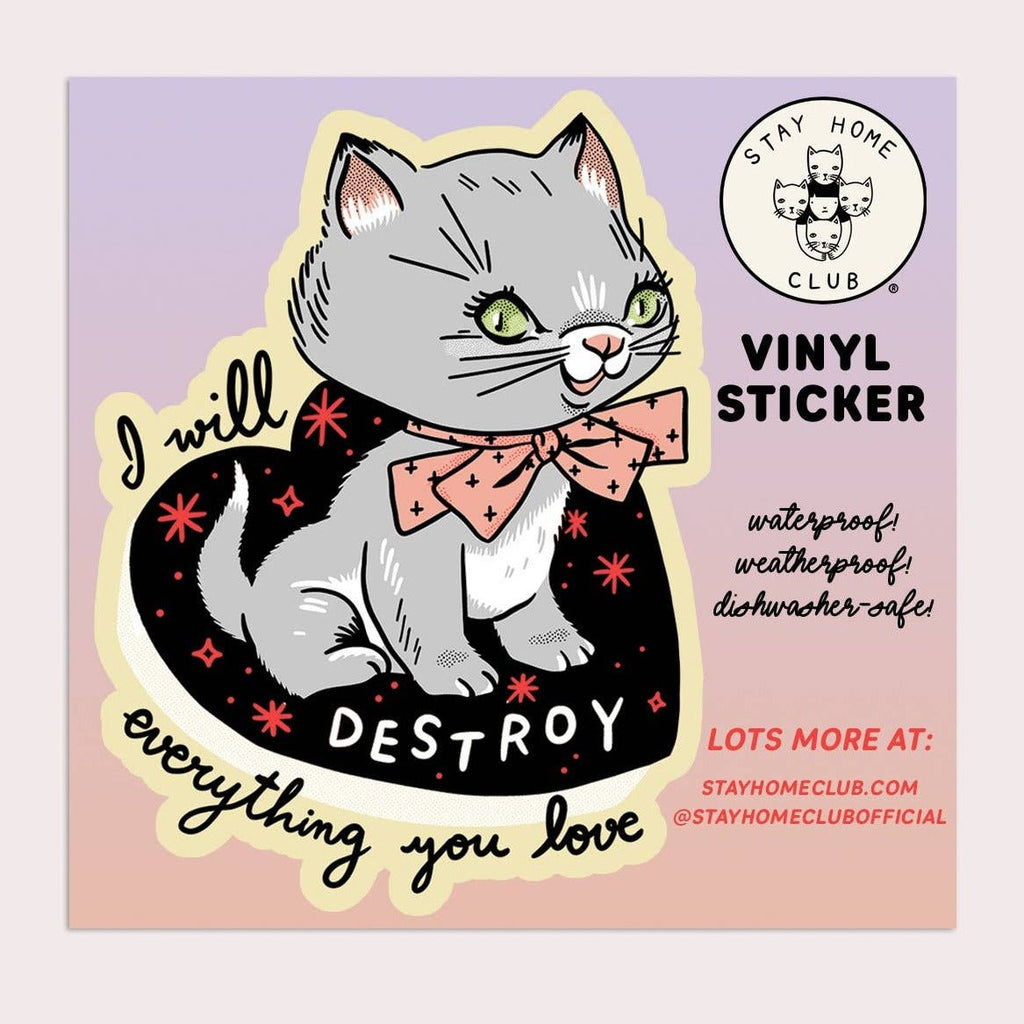 Destroy Kitten Vinyl Sticker - Harmony