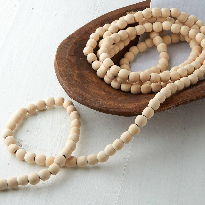 Natural Wood Bead Garland - 9' - Harmony