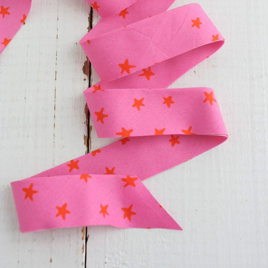 2.5" Bias Quilt Binding / Starry Vivid Pink - Harmony