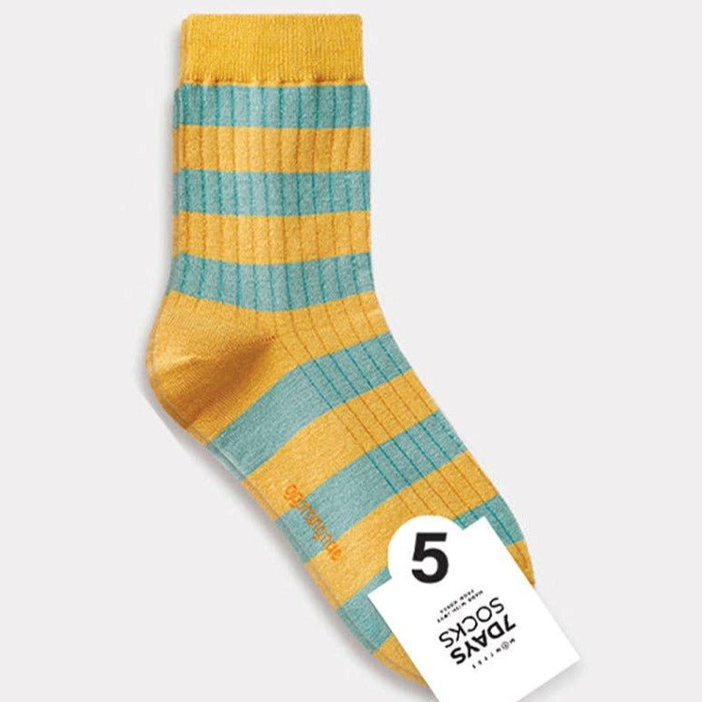 Ribbed Crew Striped Socks - Harmony