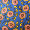 Pink and Blue Sunflower Block Printed Cotton - Harmony