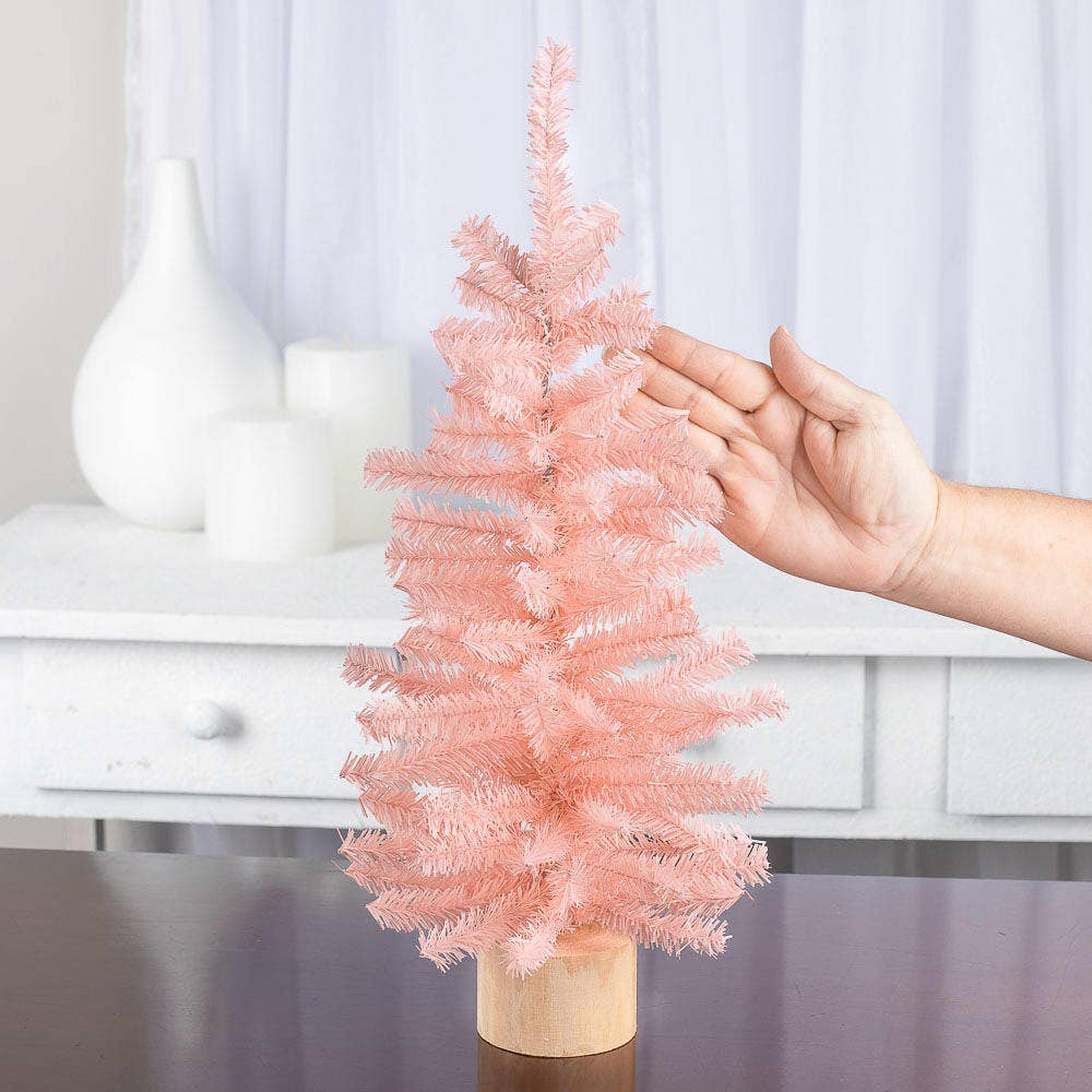 18" Blush Pink Artificial Canadian Pine Tree - Harmony