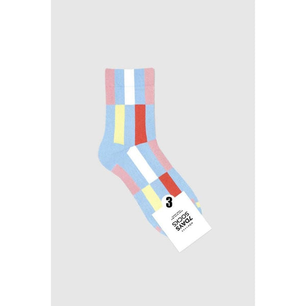 Women's Crew Color Square Pattern Socks - Harmony