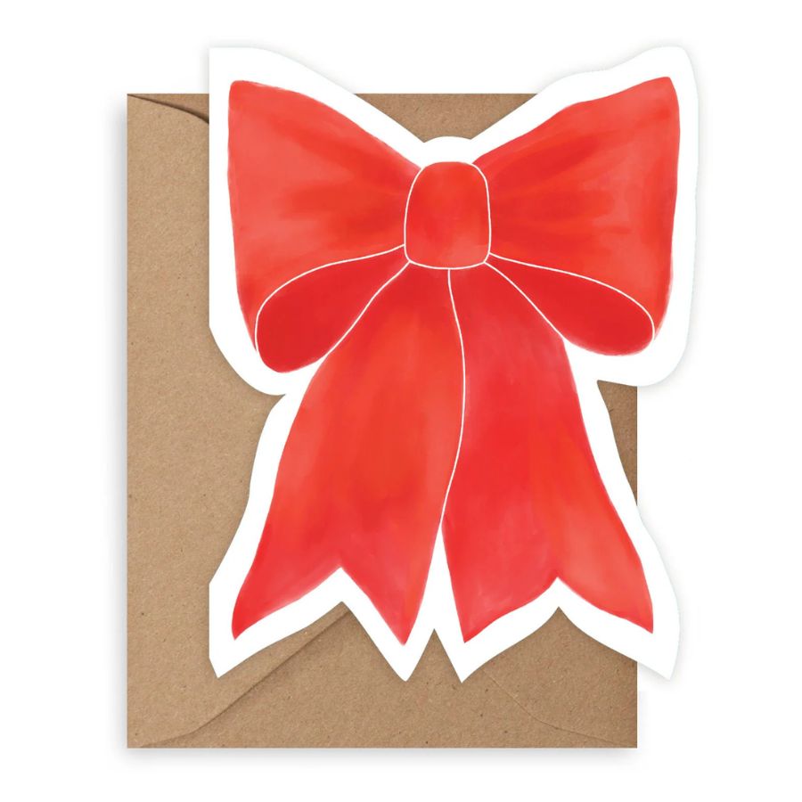 Red Bow Die Cut Card - Harmony