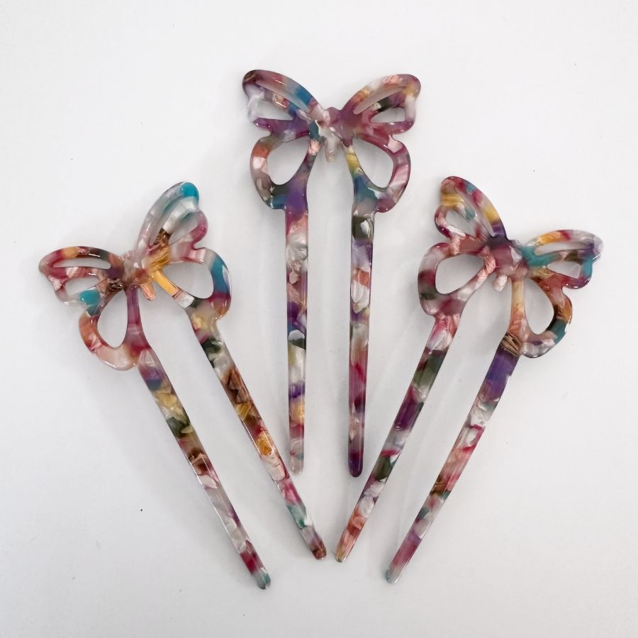 Acrylic Butterfly Hair Fork - Harmony