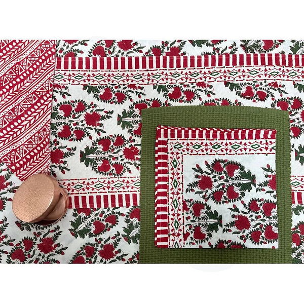 Hand Block - Printed Cotton Table Runner 13x60 - Harmony