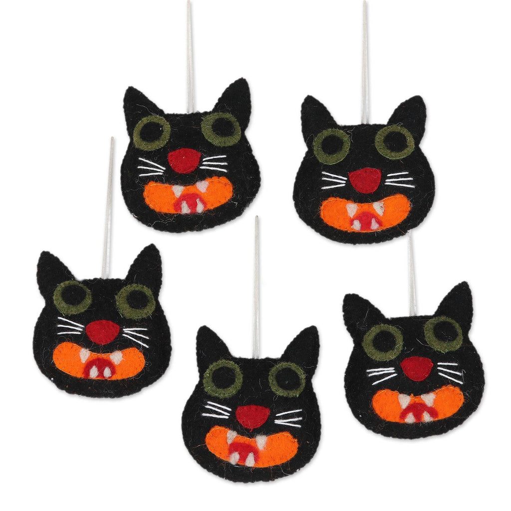 Black Cat Felt Ornament - Harmony