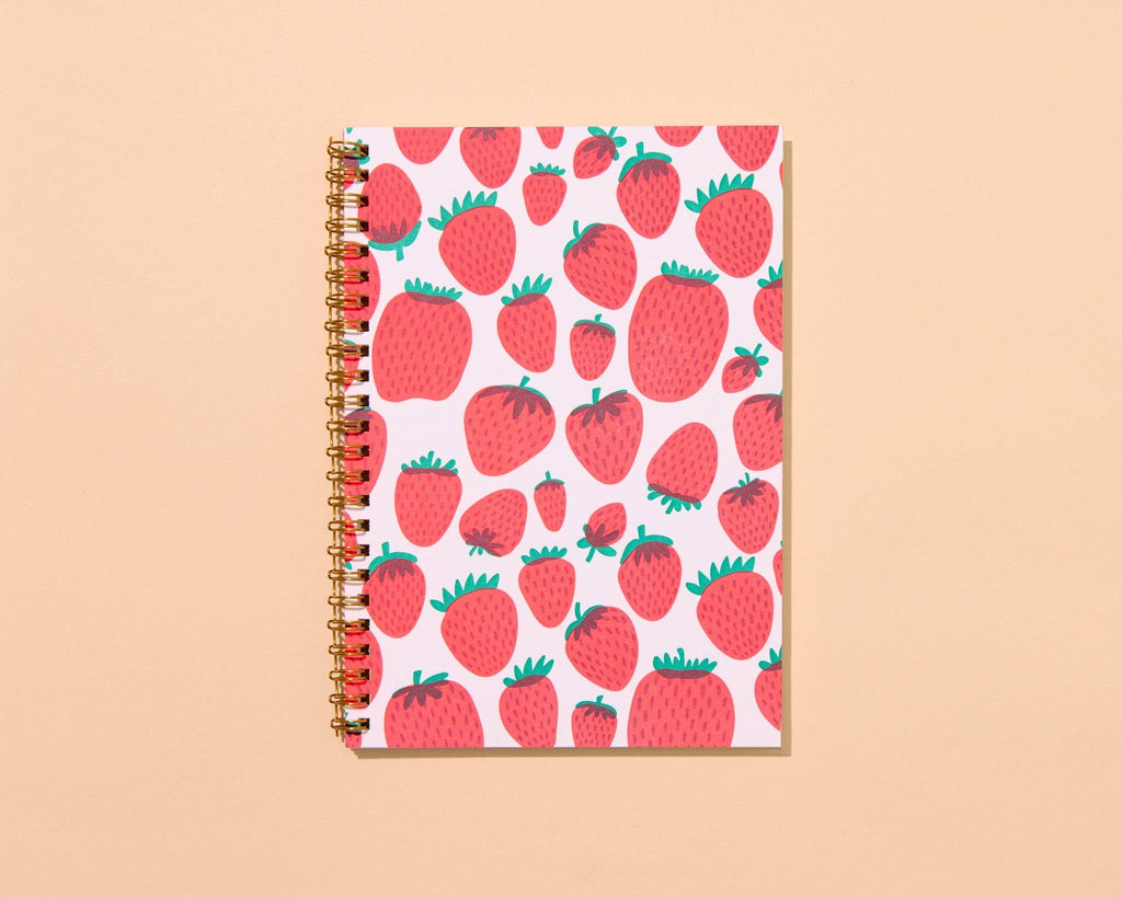 Strawberry Letterpress Spiral Notebook - Harmony