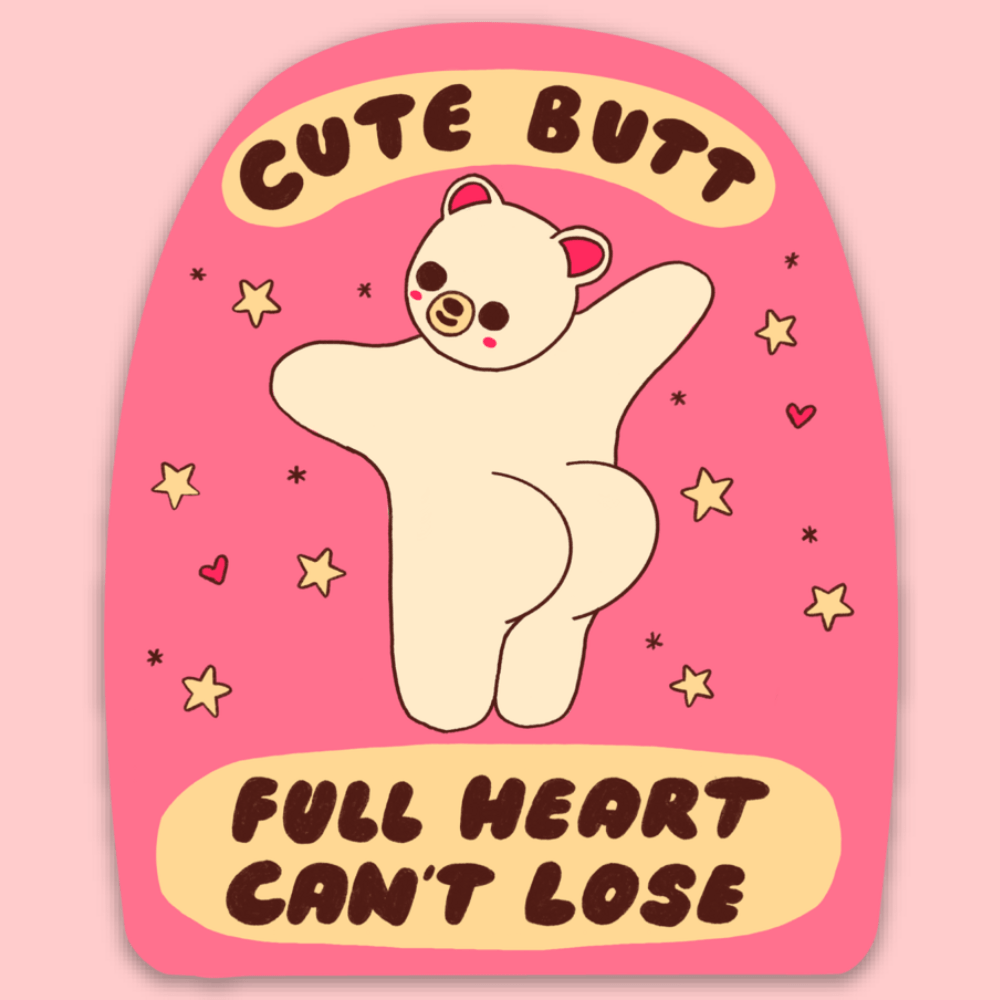 Cute Butt, Full Heart Sticker - Harmony