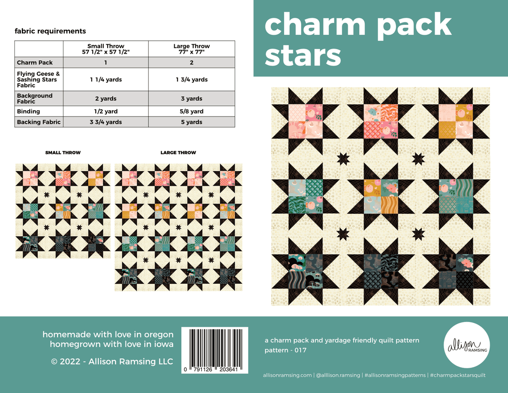 Charm Pack Stars Quilt Pattern - Harmony