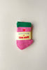 Embroidered Color Block Girlfriend Socks / Rose Green + Heart - Harmony