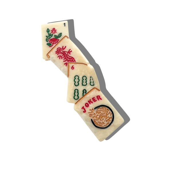 Hand - painted Mahjong Hair Claw - Harmony