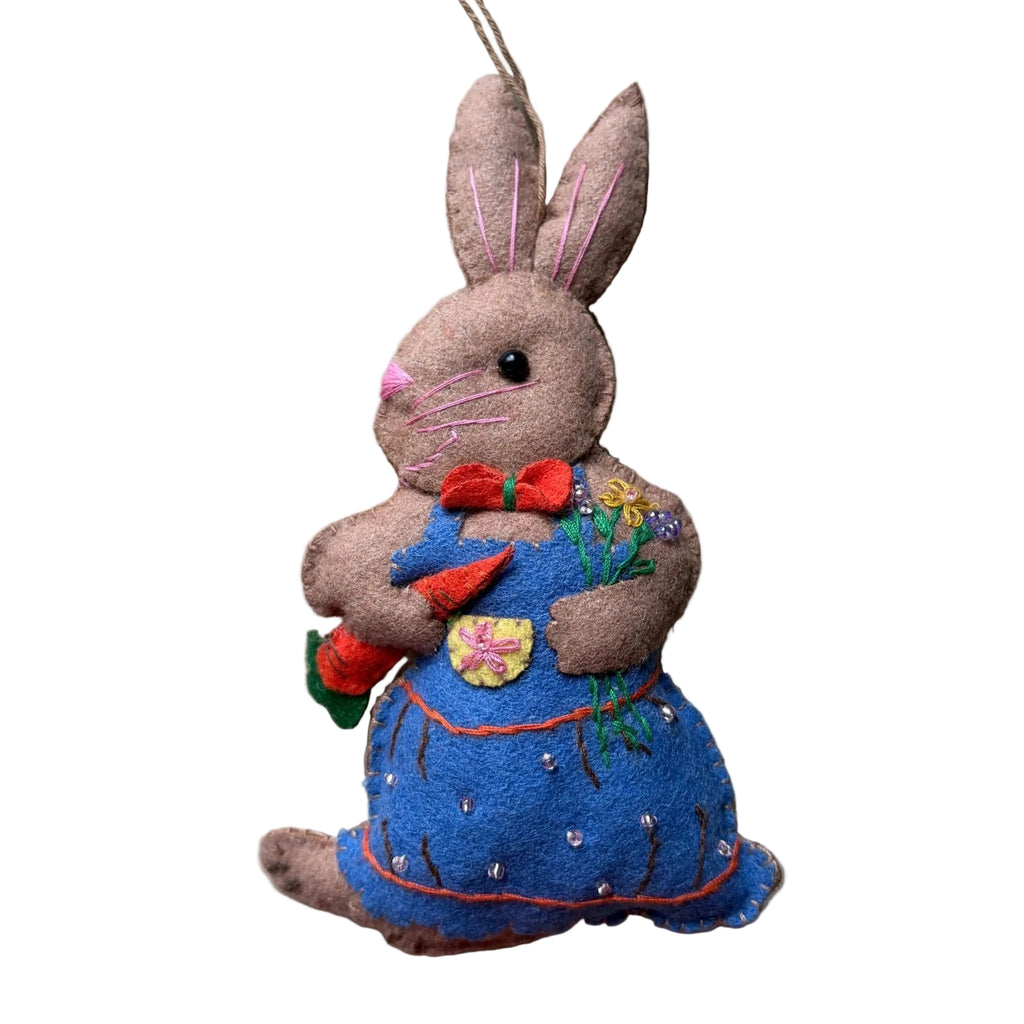 Rabbit with Blue Dress Ornament - Harmony