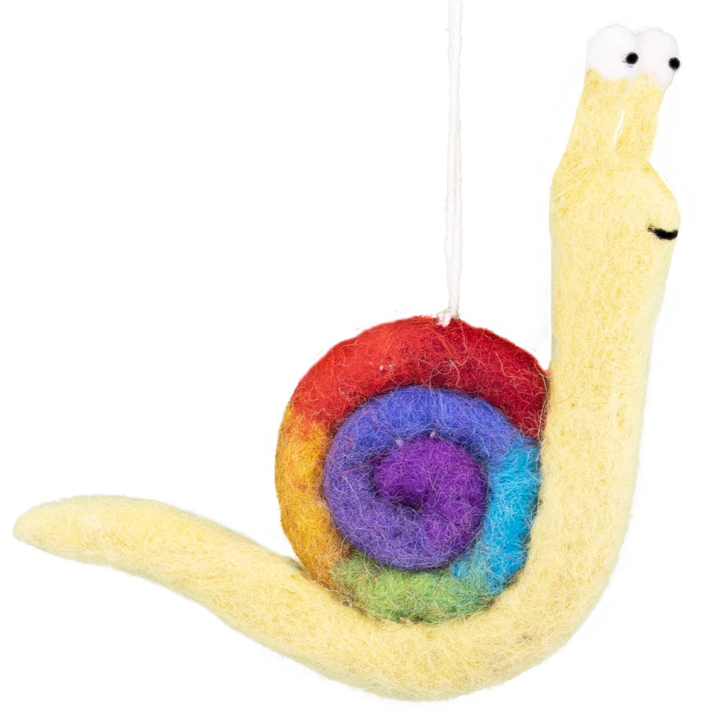 Bright Rainbow Snail Ornament - Harmony