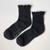 Ruffled Hugger Crew Socks / Black - Harmony