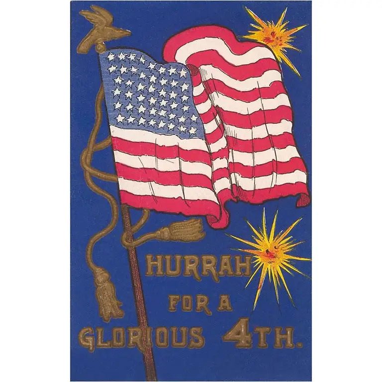 Vintage Postcard / Glorious 4th, American Flag - Harmony