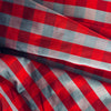 Red & Gray Gingham Dupioni Silk - Harmony