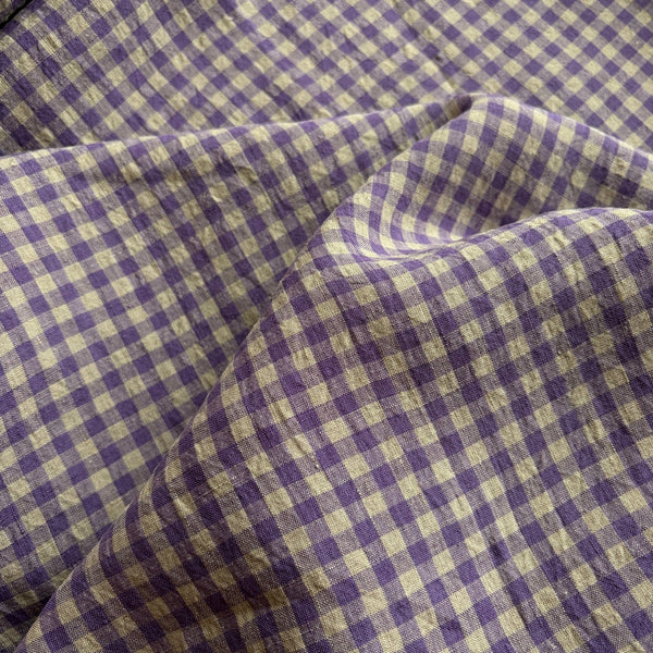 Farmhouse Check Linen / Lavender - Harmony