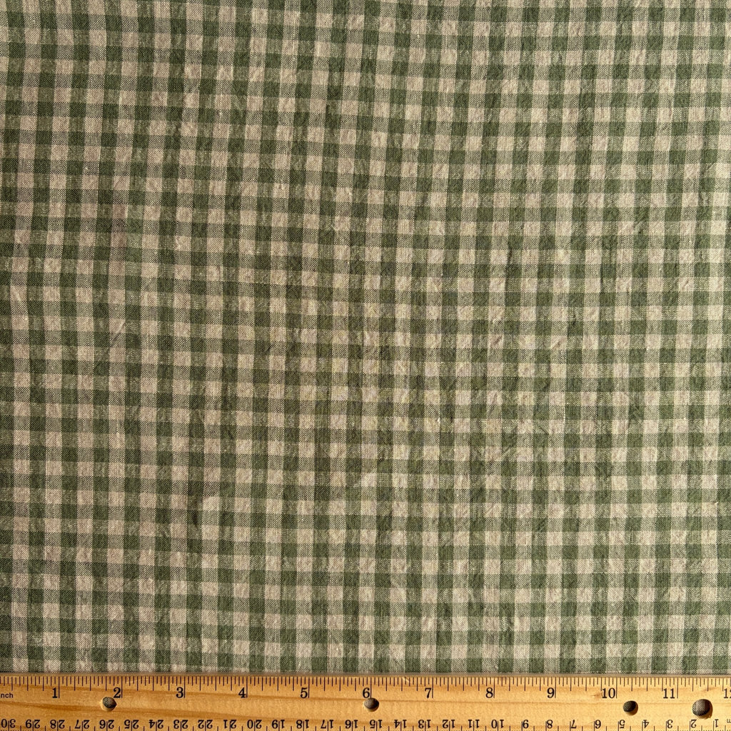 Farmhouse Check Linen / Sage - Harmony