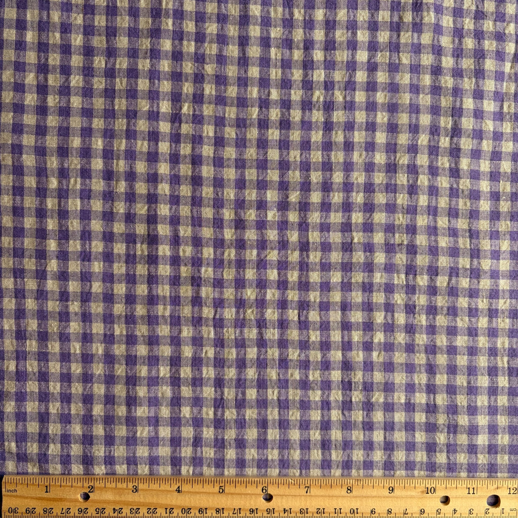 Farmhouse Check Linen / Lavender - Harmony