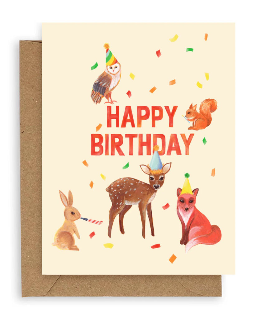 Confetti Fauna Birthday Card - Harmony