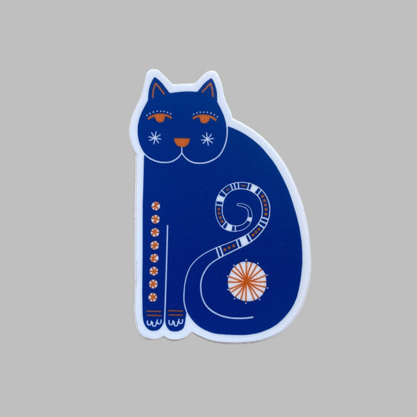 Blue Scandi Cat Sticker - Harmony