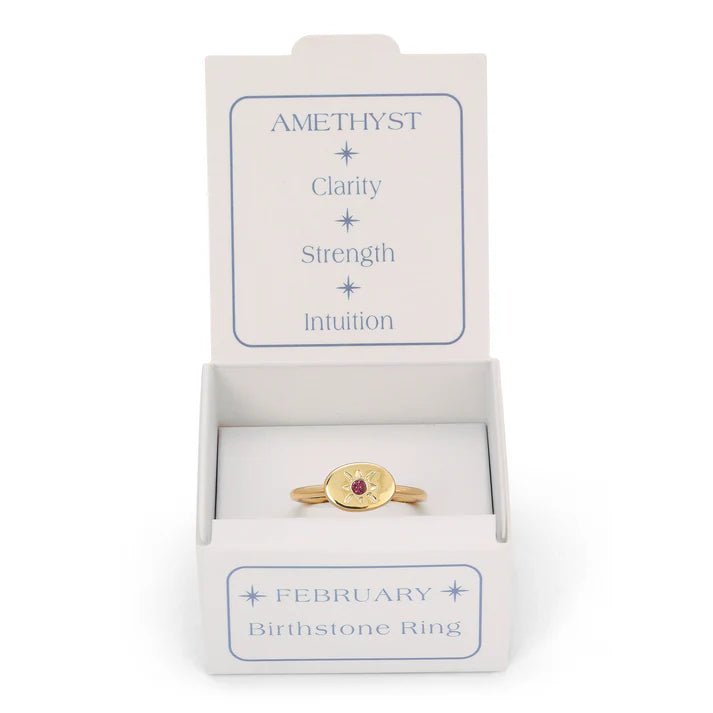 Birthstone Signet Ring - February - Harmony