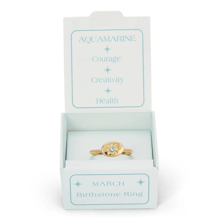 Birthstone Signet Ring - March - Harmony