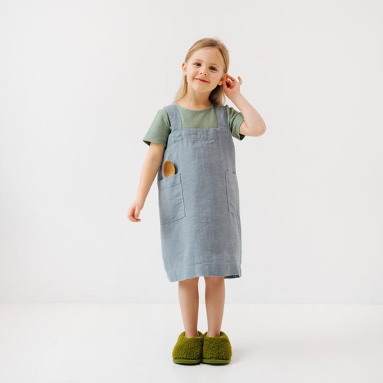 Kids' Linen Pinafore Apron - Harmony