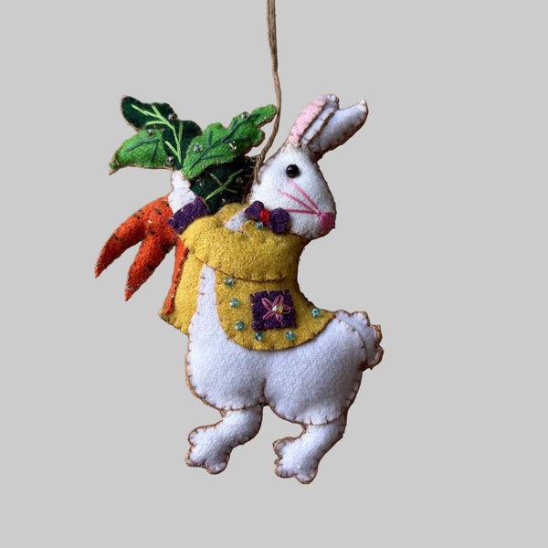 Rabbit Holding a Carrot Ornament - Harmony