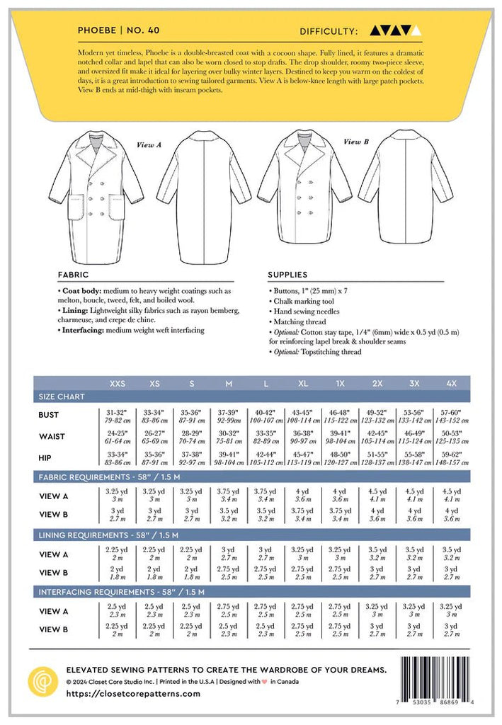 Closet Core Patterns / Phoebe Coat - Harmony