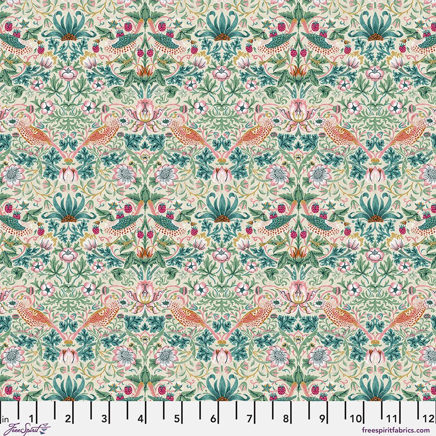 Bedford Park Cotton Lawn / Mini Strawberry Thief / Mineral - Harmony