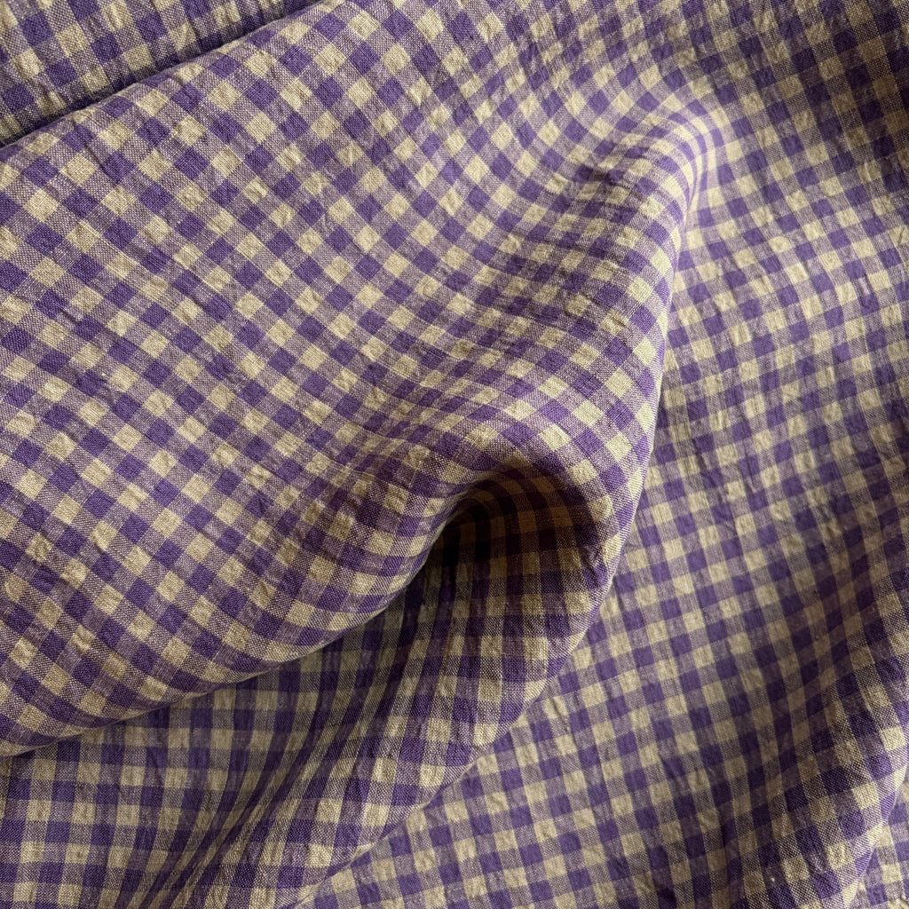 Farmhouse Check Linen / Lavender - Harmony