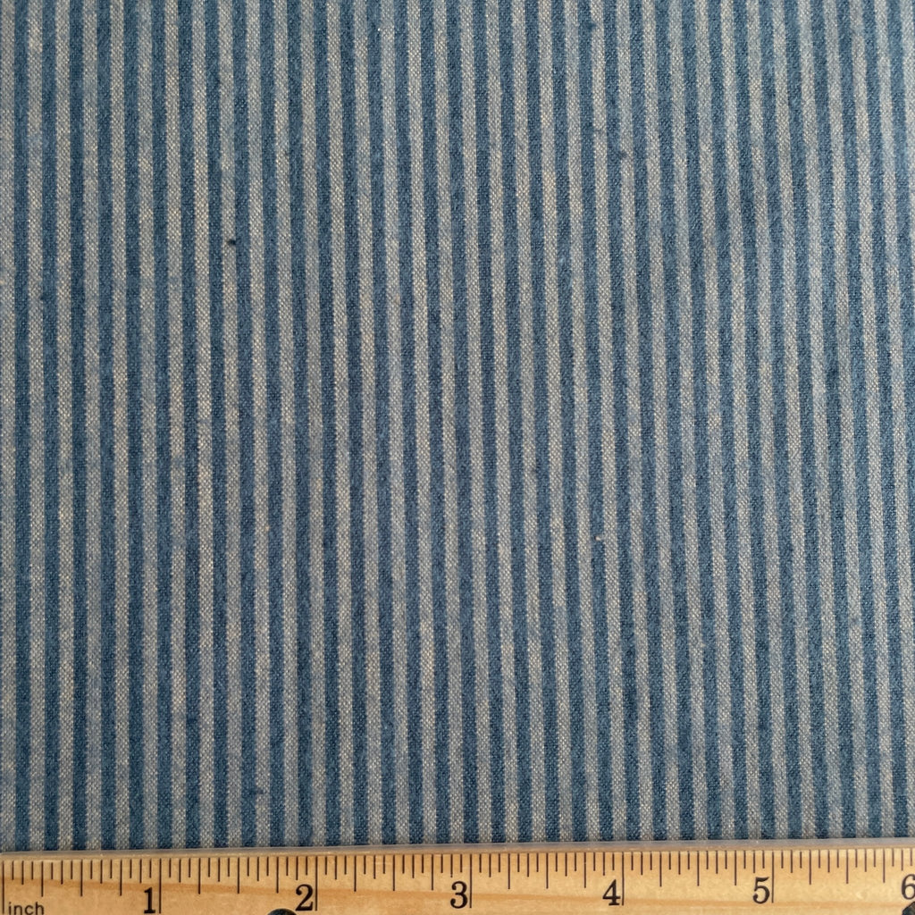Brushed Cotton Stripe / Denim - Harmony