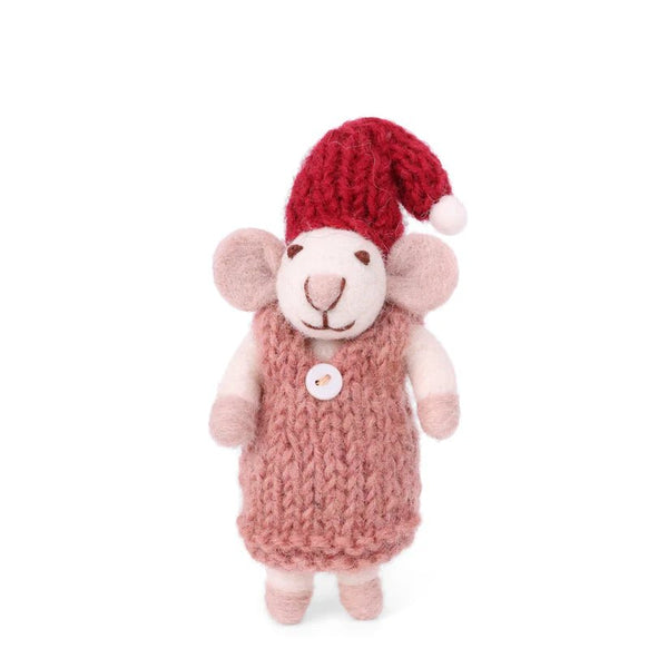 Mouse with Knit Dress Ornament - Harmony