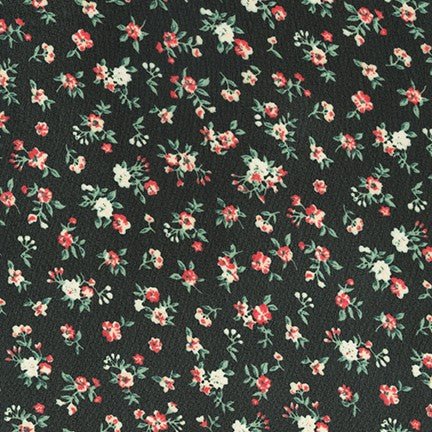 Sunset Studio Poly Chiffon / Black Blooms - Harmony