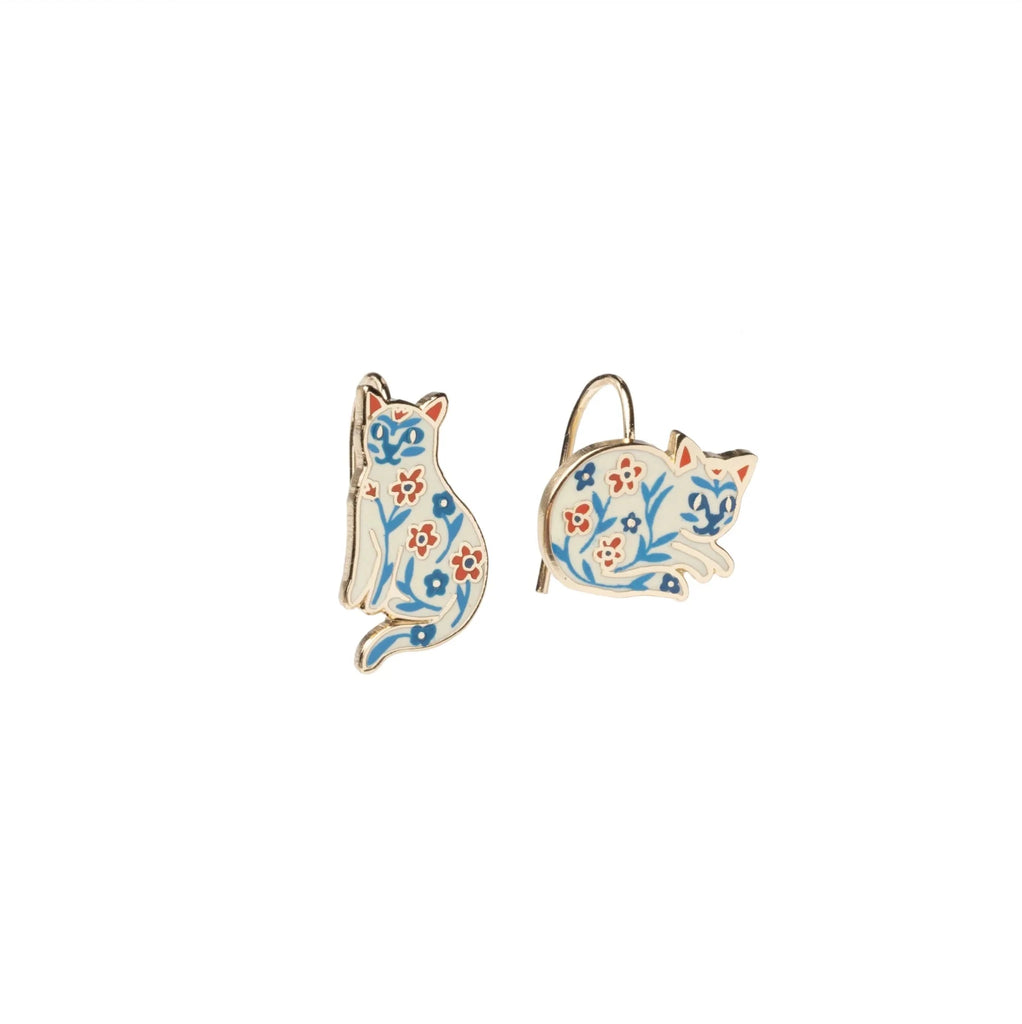 Floral Cats Drop Earrings - Harmony