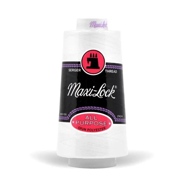 Maxi - Lock Polyester Serger Thread 50wt - 3000 yards / White - Harmony