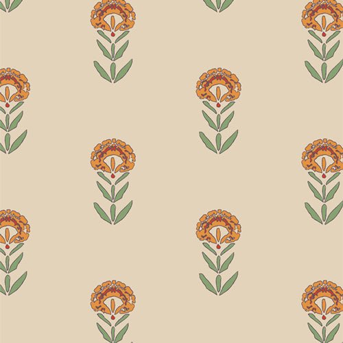 Marigolds / Front Yard Marigolds / Linen Cotton Blend - Harmony