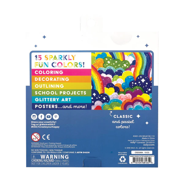 Rainbow Sparkle Glitter Markers - Harmony