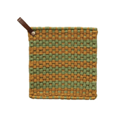 Cotton Crocheted Pot Holder w/ Leather Loop - Harmony