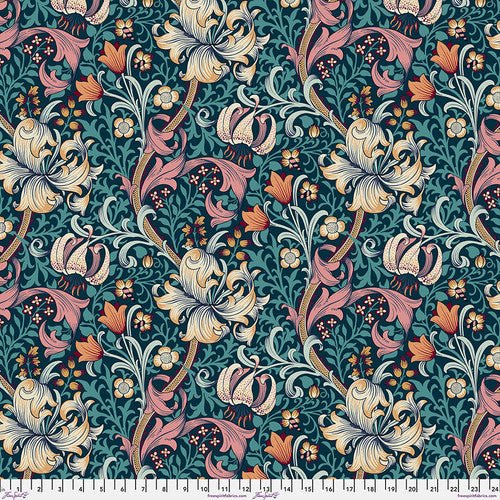 Red House / Golden Lily / Teal / 108" - Harmony