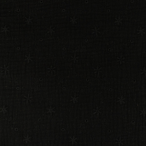 Embroidered Star Flower Double Gauze - Harmony