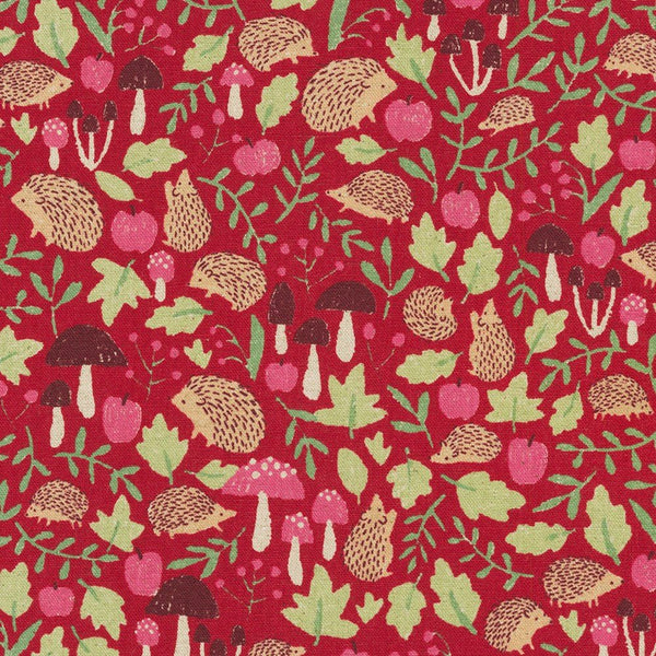 Woodland Whimsy Cotton/Flax Canvas / Red - Harmony